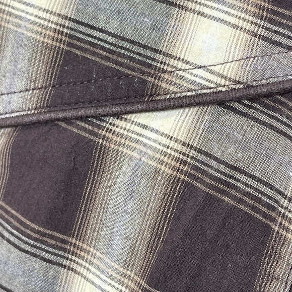 Horny Toad Brown Plaid Flannel Shirt Dress Tunic Organic Cotton Medium - Picture 3 of 8